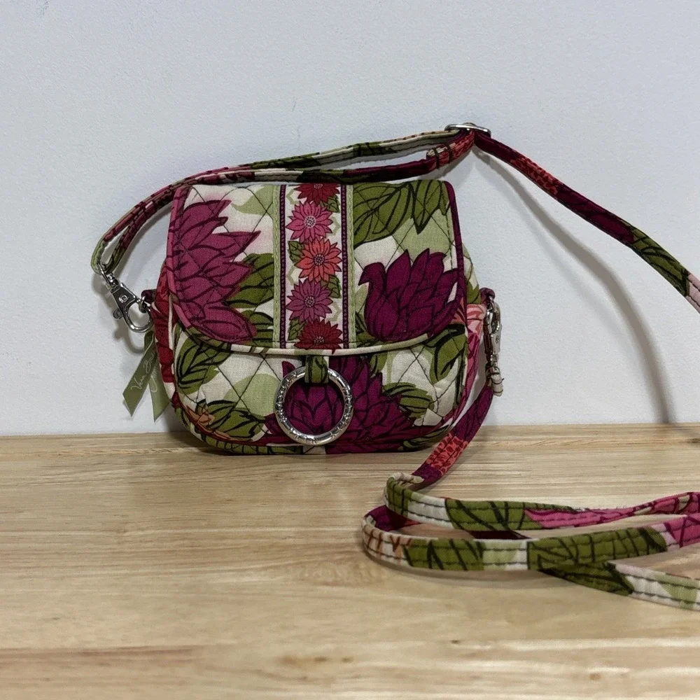 Vera Bradley Buttercup Little Hip Crossbody or Belt Bag Burgundy Green Cute
